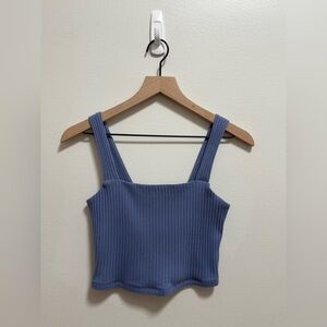 Summer American Eagle purple ribbed squareneck cropped tank top crop top small